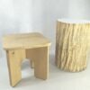 tabouret bas bois naturel massif design arrondi artisan local m-obois local meuse lorraine