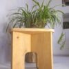 tabouret bas bois naturel massif design arrondi artisan local m-obois local meuse lorraine