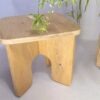 tabouret bas bois naturel massif design arrondi artisan local m-obois local meuse lorraine