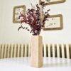 vase bois naturel massif brut design fleur séchée chêne bois blanc arrondi artisan local m-obois local meuse lorraine